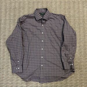 Polo by Ralph Lauren: Plaid Black/White Long Sleeve Dress Shirt: Green Label